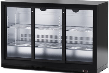 Aizmugurējais bāra dzesētājs ar 3 bīdāmām durvīm 300 litri Melns | Adexa BC03PS