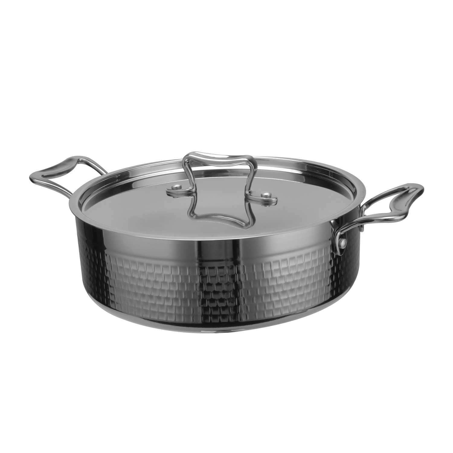 Kalta sautēšanas panna ar vāku Kalts sautējuma katls ar vāku, trīsslāņu ⌀300x110mm 7,8 litri, sudraba | Adexa C0311012S - Image 1