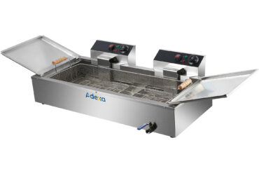 Komerciālais fritieris ar vienu tvertni, divzonu, elektrisks, 26 litri, 7.8kW, galda virsmas ar drenāžas krānu | Adexa EF26L