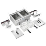 Komerciālais dubultais elektriskais fritēšanas katls 2x16 litri 10kW ar drenāžas krānu | Adexa HEF162V - Image 3