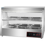 Apsildāms vitrīnas skapis ar 2 līmeņiem, atverams no aizmugures un priekšpuses 1100x655x740mm uz letes | Adexa HW2X3 - Image 5