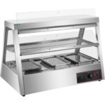 Apsildāms vitrīnas skapis ar 2 līmeņiem, atverams no aizmugures un priekšpuses 1100x655x740mm uz letes | Adexa HW2X3