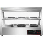 Apsildāms vitrīnas skapis ar 2 līmeņiem, atverams no aizmugures un priekšpuses 1100x655x740mm uz letes | Adexa HW2X3 - Image 9