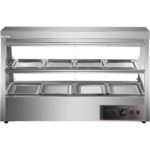 Apsildāms vitrīnas skapis ar 2 līmeņiem, atverams no aizmugures un priekšpuses, 1200x655x740mm, uz letes | Adexa HW2X4 - Image 3