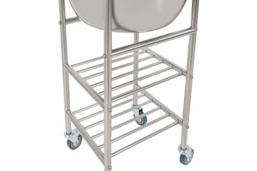 Nerūsējošā tērauda maisīšanas bļodas ratiņi ar bļodu un 2 plauktiem 514x350x838mm | Adexa MBXS001