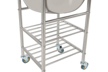 Nerūsējošā tērauda maisīšanas bļodu ratiņi ar bļodu un 2 plauktiem 622x457x838mm | Adexa MBXS002