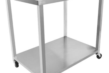 Komerciālais mobilais darba galds ar ritentiņiem, nerūsējošā tērauda apakšējā plaukts un aizmugures panelis 1000x700x900mm | Adexa DWTC70100B