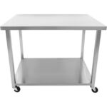 Komerciāls mobilais darba galds ar riteņiem Nerūsējošā tērauda apakšējā plaukta 1200x700x900mm | Adexa DWTC70120 - Image 3