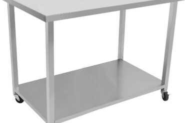 Komerciāls mobilais darba galds ar riteņiem Nerūsējošā tērauda apakšējā plaukta 1200x700x900mm | Adexa DWTC70120