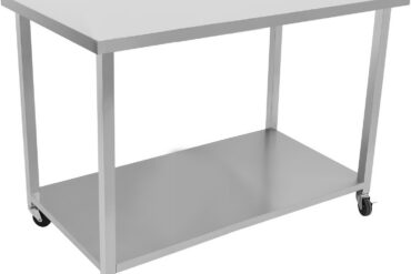 Komerciāls mobilais darba galds ar riteņiem Nerūsējošā tērauda apakšējā plaukta 1500x700x900mm | Adexa DWTC70150