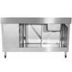 Komerciālais izlietnes skapītis no nerūsējošā tērauda 1200x600x900mm 1 bļoda pa kreisi 3 atvilktnes ar aizsargmalu | Adexa DSA601202D3DL - Image 3