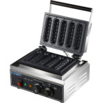 Komerciālais Kukurūzas Suņu Vafeļu Cepējs 1.55kW 5 vafeles Galda virsma | Adexa HX117