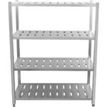 Nerūsējošā tērauda plaukti ar kvadrātveida kājām un 4 plauktiem ar caurumiem | Adexa QHSSP1805 - Image 3