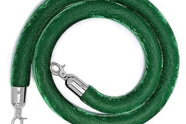 Zaļā samta barjeras virve ar sudraba galiem 1,5 m | Adexa VR01RGREEN