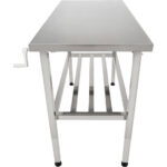 Pacelams nerūsējošā tērauda darba galds 1200x600x700-1000mm ar apakšējo plauktu | Adexa MCEWA60120 - Image 3