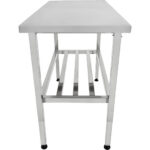 Pacelams nerūsējošā tērauda darba galds 1200x600x700-1000mm ar apakšējo plauktu | Adexa MCEWA60120 - Image 4