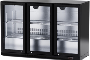 Aizmugurējais bāra dzesētājs ar 3 veramām durvīm 312 litri Melns | Adexa BC03PP