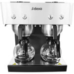 Komerciālais Dubultais Filtra Kafijas Automāts Manuāla uzpilde 4 stikla krūzes 4 sildvirsmas | Adexa CBD02B1 - Image 4
