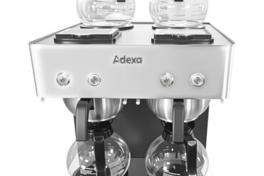 Komerciālais Dubultais Filtra Kafijas Automāts Manuāla uzpilde 4 stikla krūzes 4 sildvirsmas | Adexa CBD02B1
