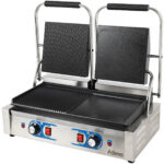 Izturīgs divu zonu Panini kontakta grils 3.6kW ar rievotu/gludu virsmu | Adexa MLP813B