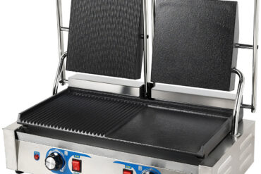 Izturīgs divu zonu Panini kontakta grils 3.6kW ar rievotu/gludu virsmu | Adexa MLP813B