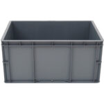 Plastmasas uzglabāšanas kaste 600x400x340mm pelēka | Adexa WHEU4633G - Image 2