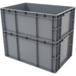 Plastmasas uzglabāšanas kaste 600x400x340mm pelēka | Adexa WHEU4633G - Image 3