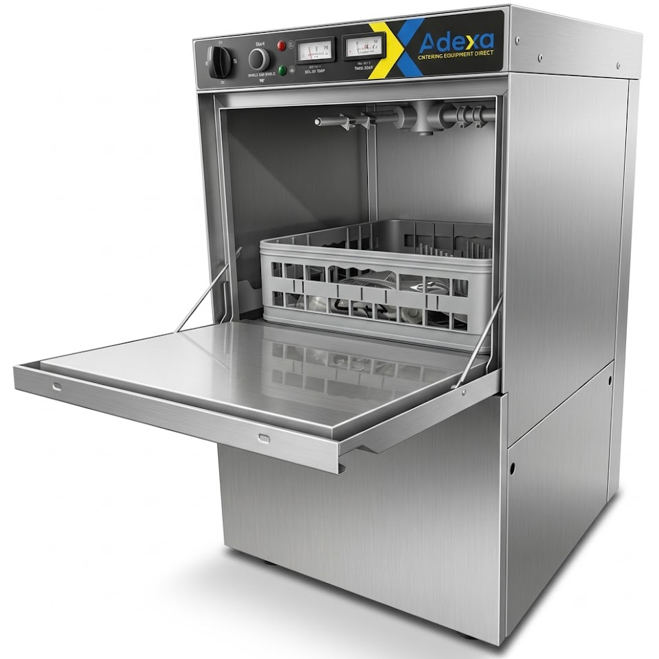 Komerciālais stikla mazgātājs 30 grozi/stundā 400mm grozs Drenāžas sūknis Mazgāšanas līdzekļa sūknis Skalošanas līdzekļa sūknis Tvertnes un katla termostats | Adexa WZ40DRDPBTT Komerciālais stikla mazgātājs 30 grozi/stundā 400mm grozs Drenāžas sūknis Mazgāšanas līdzekļa sūknis Skalošanas līdzekļa sūknis Tvertnes un katla termostats | Adexa WZ40DRDPBTT - Image 1