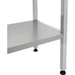 Pacelams nerūsējošā tērauda darba galds 1400x600x700-1000mm ar plakanu apakšējo plauktu | Adexa MCEWB60140 - Image 4