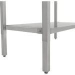 Pacelams nerūsējošā tērauda darba galds 1400x600x700-1000mm ar plakanu apakšējo plauktu | Adexa MCEWB60140 - Image 6