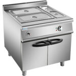 Komerciālā elektriskā tvaika vanna ar skapi 2xGN1/1 + 2xGN1/3 6kW 900mm dziļums | Adexa HEB909A