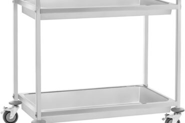 Dziļā paplātes servēšanas ratiņi nerūsējošā tērauda 2 līmeņi 860x540x940mm | Adexa RDT2A