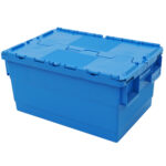 Plastmasas uzglabāšanas kaste ar vāku 600x400x300mm zila | Adexa WHEU4630T - Image 2