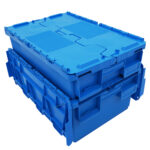 Plastmasas uzglabāšanas kaste ar vāku 600x400x300mm zila | Adexa WHEU4630T - Image 5