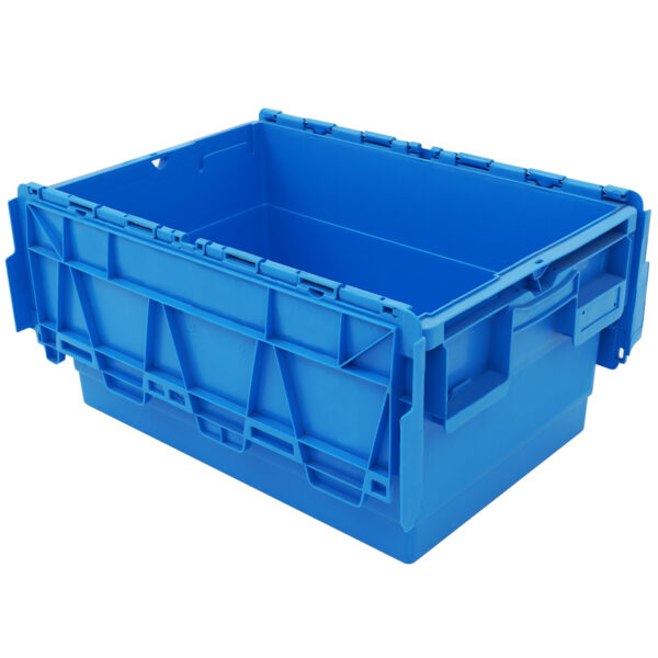 Plastmasas uzglabāšanas kaste ar vāku 600x400x300mm zila | Adexa WHEU4630T