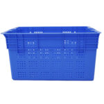 Plastmasas uzglabāšanas kaste ar caurumiem 600x400x340mm zila | Adexa WHEU4634H - Image 2