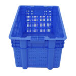 Plastmasas uzglabāšanas kaste ar caurumiem 600x400x340mm zila | Adexa WHEU4634H - Image 3