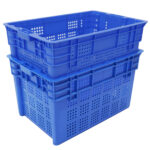 Plastmasas uzglabāšanas kaste ar caurumiem 600x400x340mm zila | Adexa WHEU4634H - Image 5