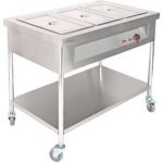 Mobilā Bain Marie ēdiena sildīšanas galds 3xGN1/1 | Adexa PFT12070