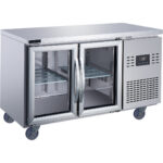 Komerciskais letes ledusskapis ar 2 stikla durvīm 1350x700x850mm | Adexa T147RG