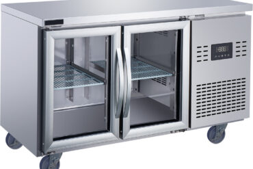 Komerciskais letes ledusskapis ar 2 stikla durvīm 1350x700x850mm | Adexa T147RG