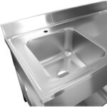 Komercijas izlietne nerūsējošā tērauda 1700x600x900mm 1 bļoda pa kreisi 2 atvilktnes splashback | Adexa DSA2D18070L - Image 4