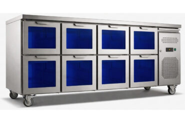 Komercdzesēšanas letes 8 stikla atvilktnes 1360x700x850mm | Adexa GN4180TNG
