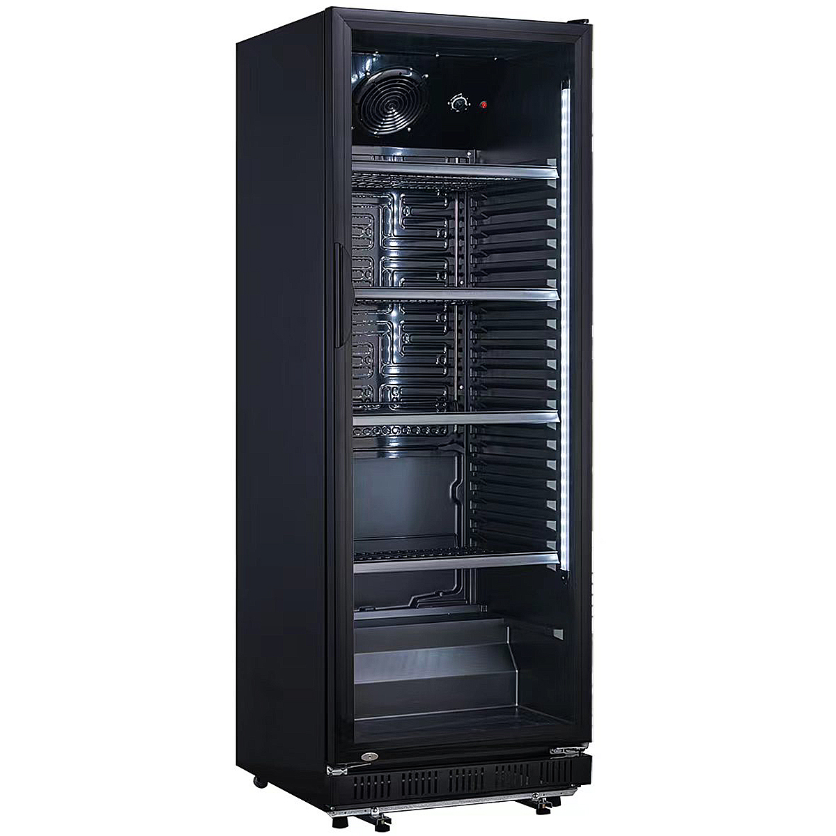 Komerciskais dzērienu dzesētājs stāvus 326 litri Ventilatora dzesēšana Stikla durvis ar eņģēm Melns | Adexa LG360XPBLACK Komerciskais dzērienu dzesētājs stāvus 326 litri Ventilatora dzesēšana Stikla durvis ar eņģēm Melns | Adexa LG360XPBLACK - Image 1