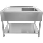 Komerciālais izlietne nerūsējošā tērauda 1000x600x900mm 1 bļoda labajā pusē Splashback | Adexa DSA60100R - Image 2
