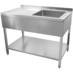 Komerciālais izlietne nerūsējošā tērauda 1000x600x900mm 1 bļoda labajā pusē Splashback | Adexa DSA60100R