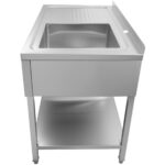 Komerciālais izlietne nerūsējošā tērauda 1000x600x900mm 1 bļoda labajā pusē Splashback | Adexa DSA60100R - Image 4