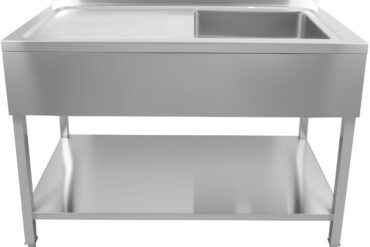 Komerciāla izlietne nerūsējošā tērauda 1400x600x900mm 1 bļoda labajā pusē ar splashback | Adexa DSA60140R