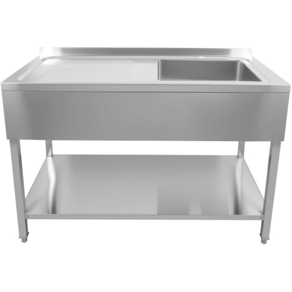Komercizlietne no nerūsējošā tērauda 1600x600x900mm 1 bļoda pa labi ar splashback | Adexa DSA60160R
