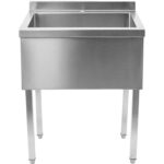Komerciāla izlietne no nerūsējošā tērauda 600x700x900mm 1 bļoda ar splashback | Adexa DSA7060 - Image 2